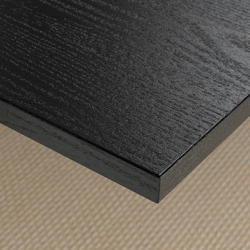 MITTZON Desk, black stained ash veneer/black, 140x80 cm