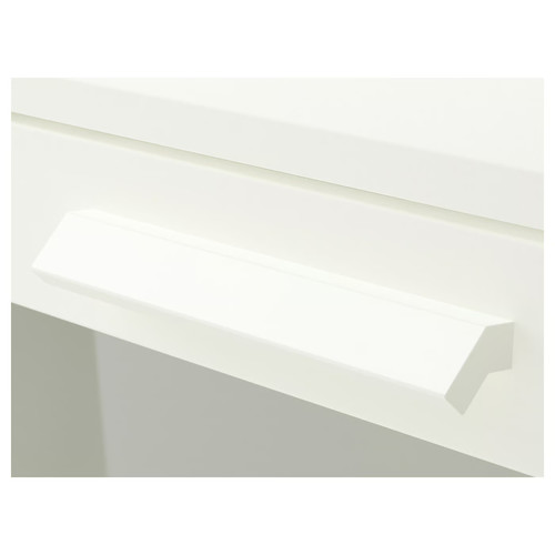 BRIMNES Chest of Drawers, 3 drawers, white/frosted glass, 78x95 cm