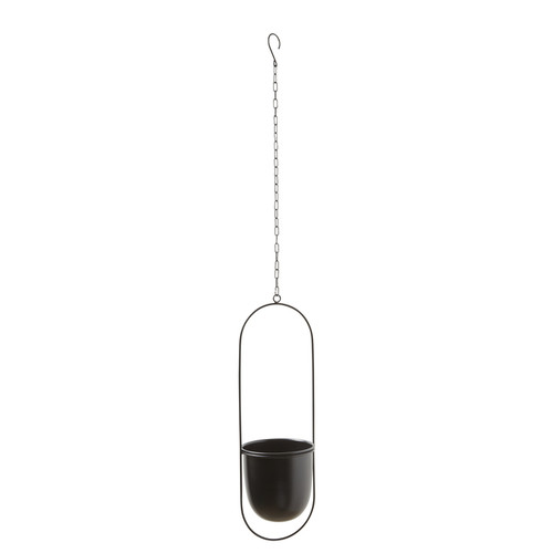 Hanging Plant Pot GoodHome, oval, black