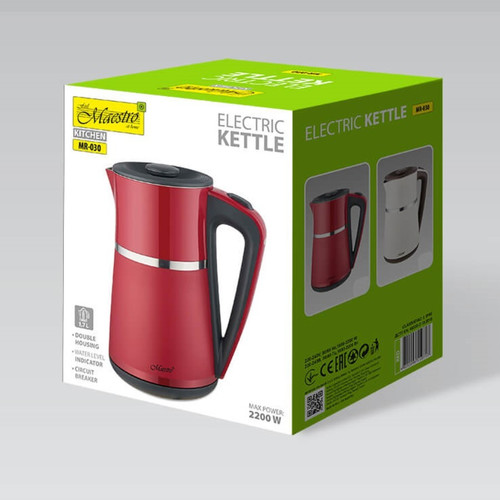 Feel Maestro 1.7L Double-Wall Electric Kettle 2200W MR-030-RED