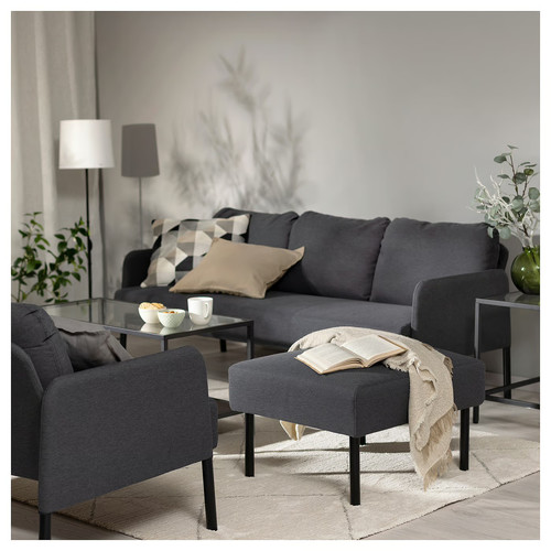 GLOSTAD 3-seat sofa, Knisa dark grey