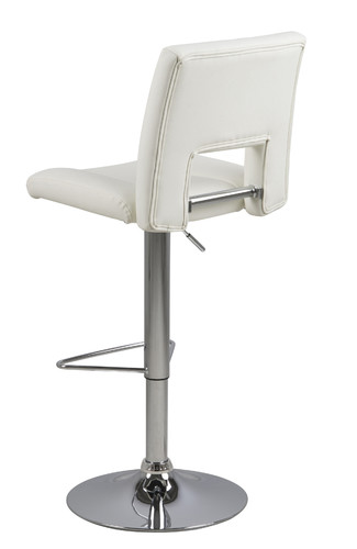 Bar Stool Sylvia, white/chrome