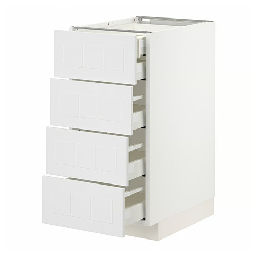 METOD / MAXIMERA Base cb 4 frnts/2 low/3 md drwrs, white/Stensund white, 40x60 cm