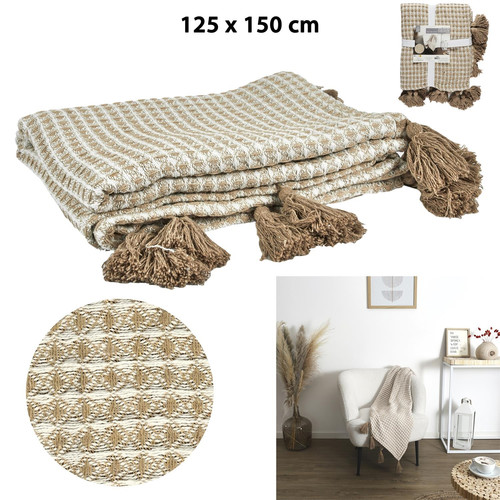 Blanket Honeycomb 120x150cm, beige