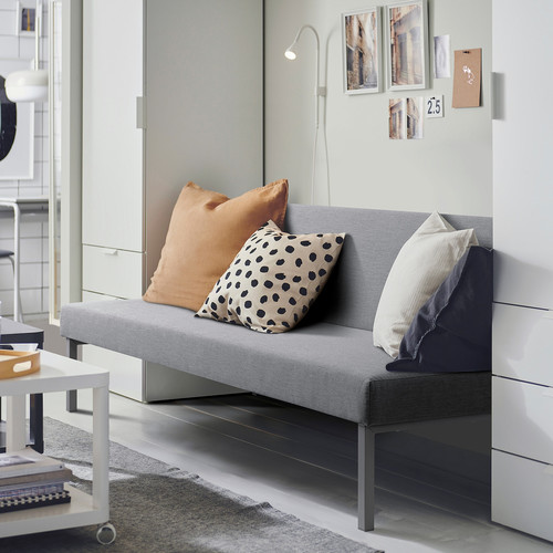 SALSTAD 3-seat sofa-bed, Knisa light grey