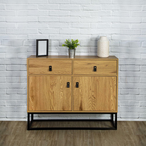 Chest of Drawers Cabinet Abbott, oak/black