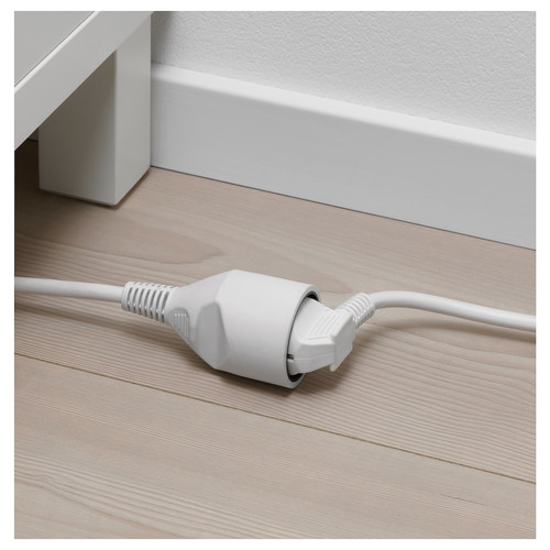 KOPPLA Extension cord, earthed, white, 5 m