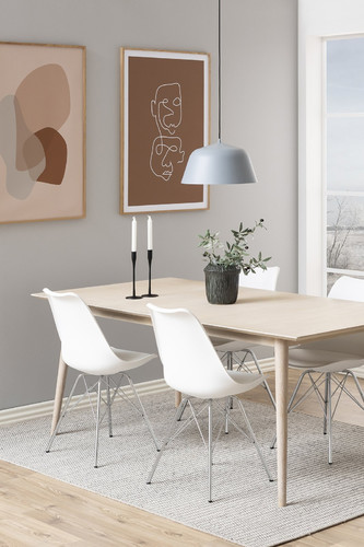 Chair Eris, 1pc, PP/faux leather, white/chrome