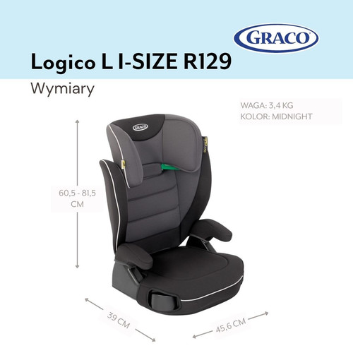 Graco Car Seat Logico i-Size Midnight 100-150cm