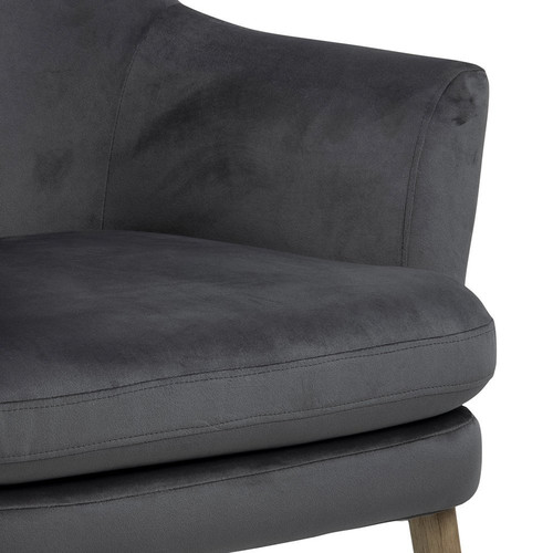 Armchair Chisa, velvet, dark grey