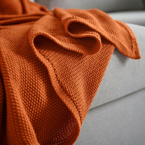 HUMLEMOTT Throw, red-brown, 130x170 cm