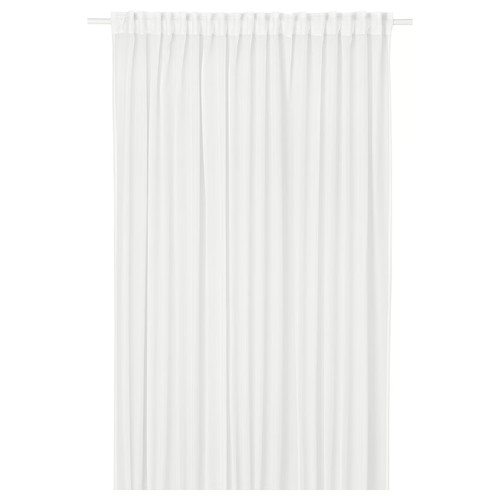 STENFRÖ Sheer curtain, 1 piece, white/with heading tape, 300x300 cm