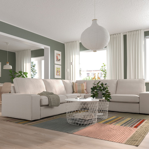 KIVIK Corner sofa, 5-seat, Tresund light beige