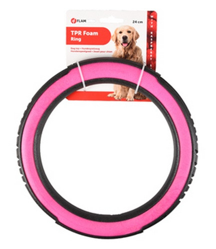 Flamingo Livia Dog Ring 24cm, raspberry, pink-black