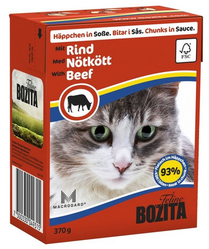 Bozita Cat Wet Food Beef Chunks in Sauce 370g
