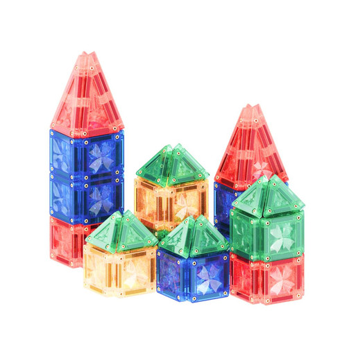 Cleverclixx Magnetic Tiles Mini Tiles Pack Intense 28 pieces, 3+