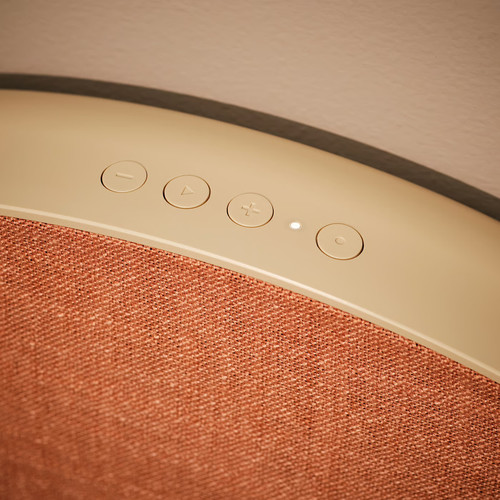 SOLSKYDD Bluetooth speaker, beige, 45 cm