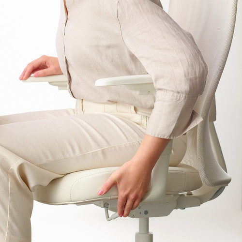JÄRVFJÄLLET Office chair with armrests, Grann white