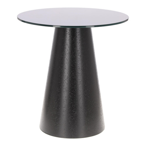 Coffee Table Soleilo 60cm, glass, round, black