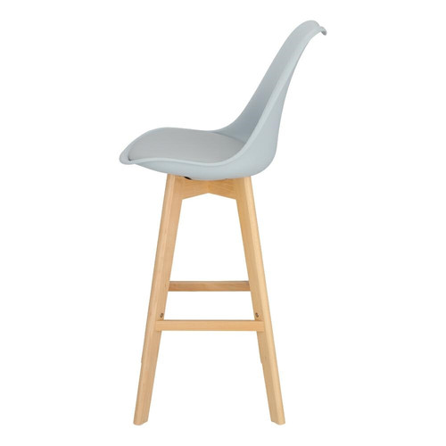 Bar Stool Norden Wood, high, PP, grey