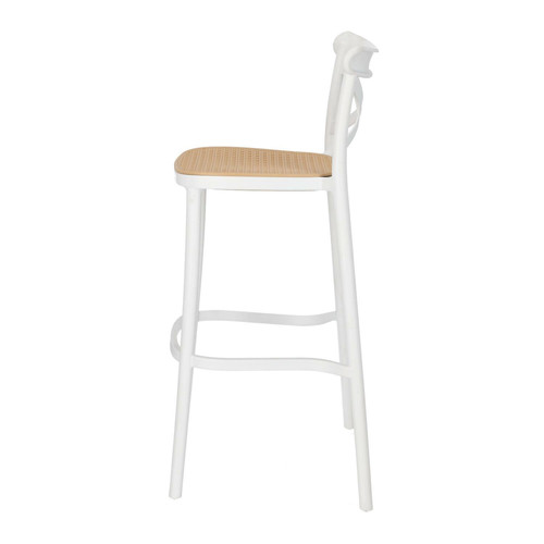 Bar Stool with Backrest Moreno, white