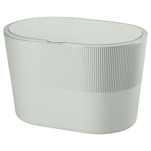 KINNASJÖ Waste bin, with lid self-adhesive/green, 4 l