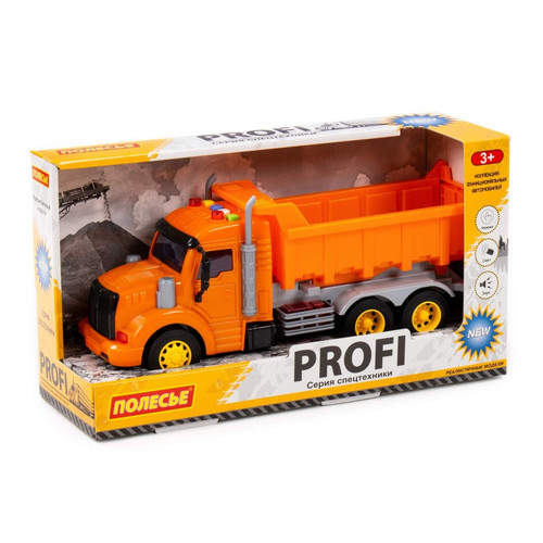 Tipper Truck with Light & Sound, orange, 3+