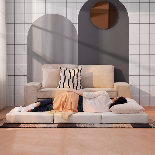 VITHÄLL Mattress/pouffe, extra firm/Vissle grey, 80x200 cm