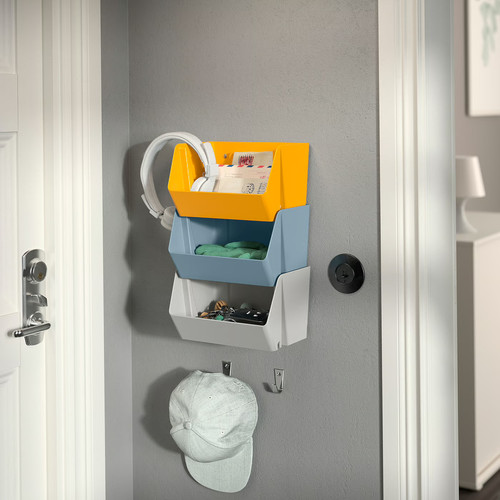 FODERTRÅG Organiser for desk/wall, light grey, 25x18x15 cm
