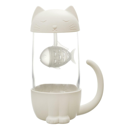 Mug Infuser Kawaii Cat with Fish 300ml