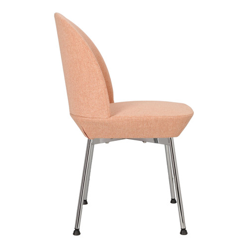 Upholstered Chair Cloe, pink/chrome