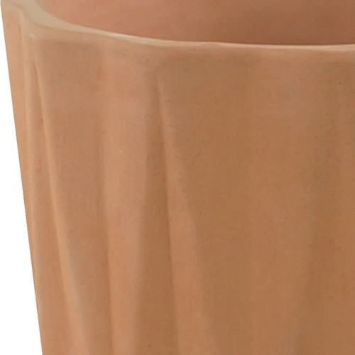 GoodHome Terracota Plant Pot 12 cm, vertical stripes