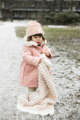 Elodie Details Furry Knit Blanket - Faded Rose