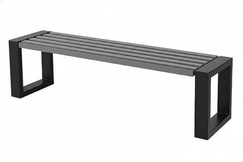 Architectural Metal Garden Bench Bold 150cm, black-grey