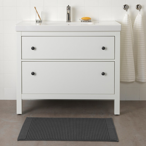 ALSTERN Bath mat, dark gray, 50x80 cm