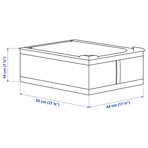 SKUBB  Storage case, dark grey, 44x55x19 cm