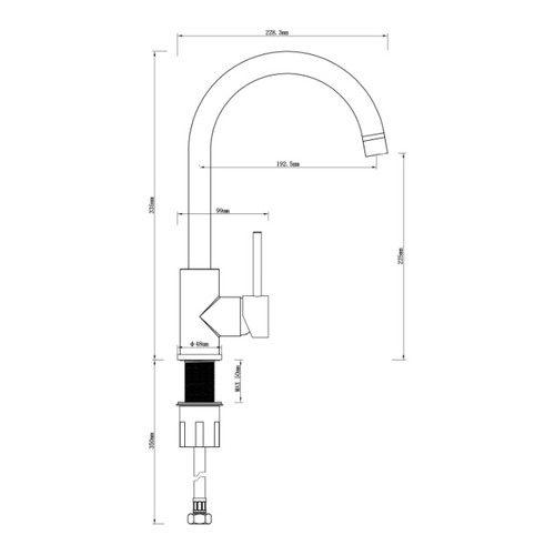 Cooke&Lewis Kitchen Side Lever Tap Katiki, brushed steel