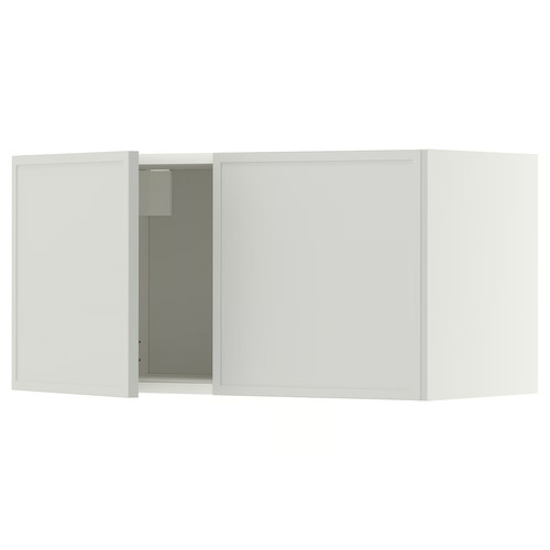 METOD Wall cabinet with 2 doors, white/Aspudden light grey, 80x40 cm