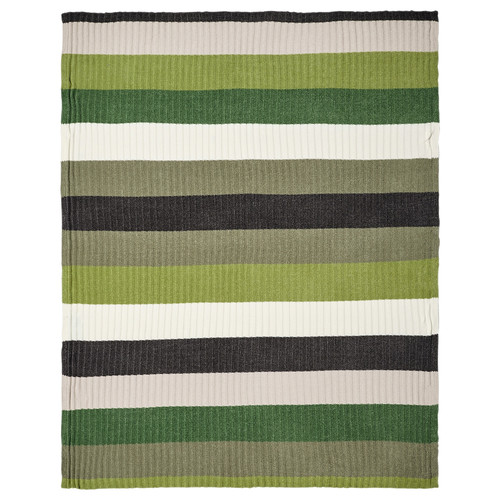 FJÄLLTRIFT Throw, grey/green, 130x170 cm