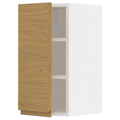METOD Wall cabinet with shelves, white/Voxtorp oak effect, 30x60 cm