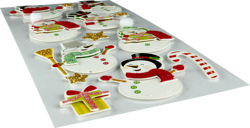 Craft-Fun Christmas Self-Adhesive Decorations 3D Stickers 12pcs