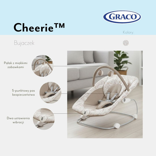Graco Baby Bouncer Cheerie - Safari 0+