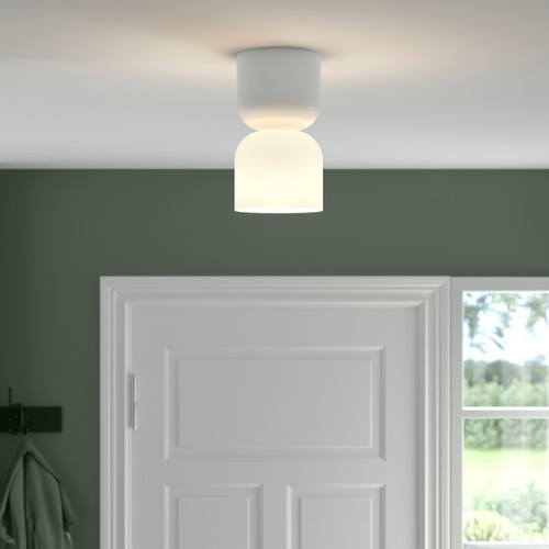 HAMNFYR Ceiling lamp, white, 14 cm