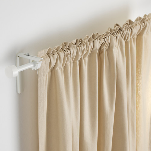 RÄCKA Curtain rod combination, white, 120-210 cm