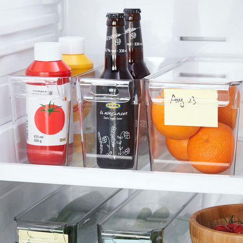 KLIPPKAKTUS Storage box for fridge, transparent, 32x10x15 cm