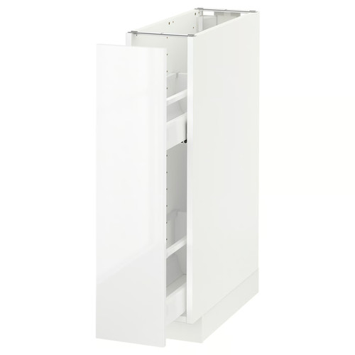 METOD Base cabinet/pull-out int fittings, white, Ringhult white, 20x60 cm