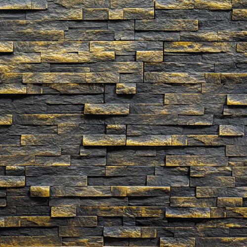 Decorative Stone Tile Eldorado, graphite-gold, 0.4 m2