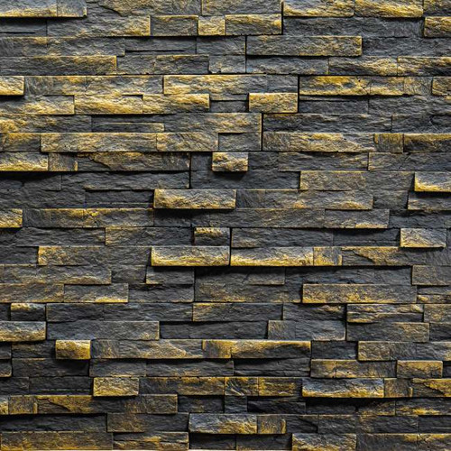 Decorative Stone Tile Eldorado, graphite-gold, 0.4 m2