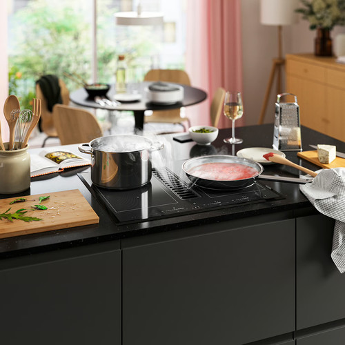 TÄCKNAN Ind hob/int extractor w recirc kit, IKEA 500/black