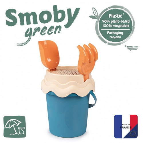 Smoby Green Garnished Bucket Pm Sand Toys Set 18m+